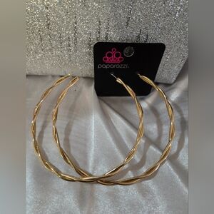 Paparazzi Twisted Gold Hoop Earrings